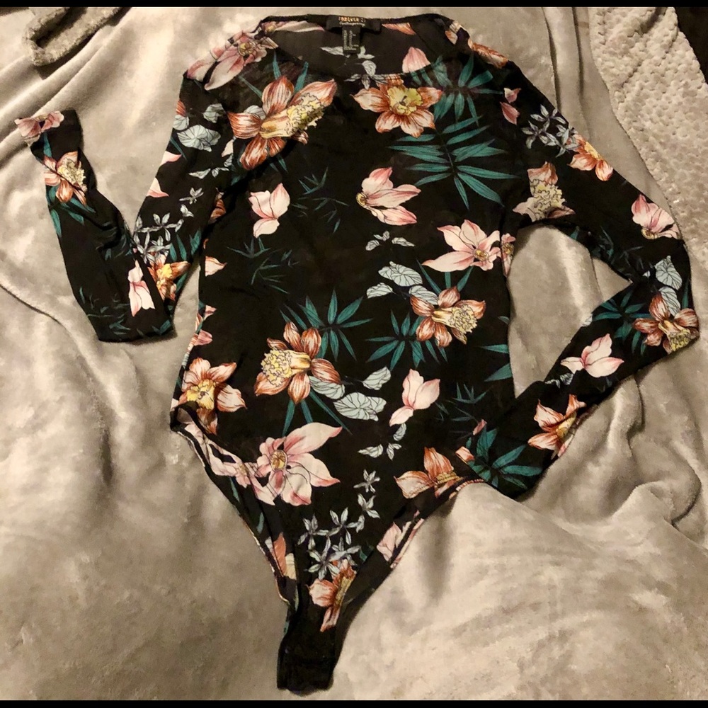 Forever 21 floral onesie